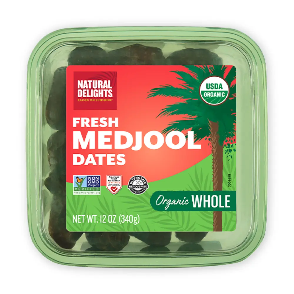 Chà Là Mỹ Hữu Cơ Nguyên Trái, Organic Whole Fresh Medjool Dates, 12 oz (340g) - NATURAL DELIGHTS